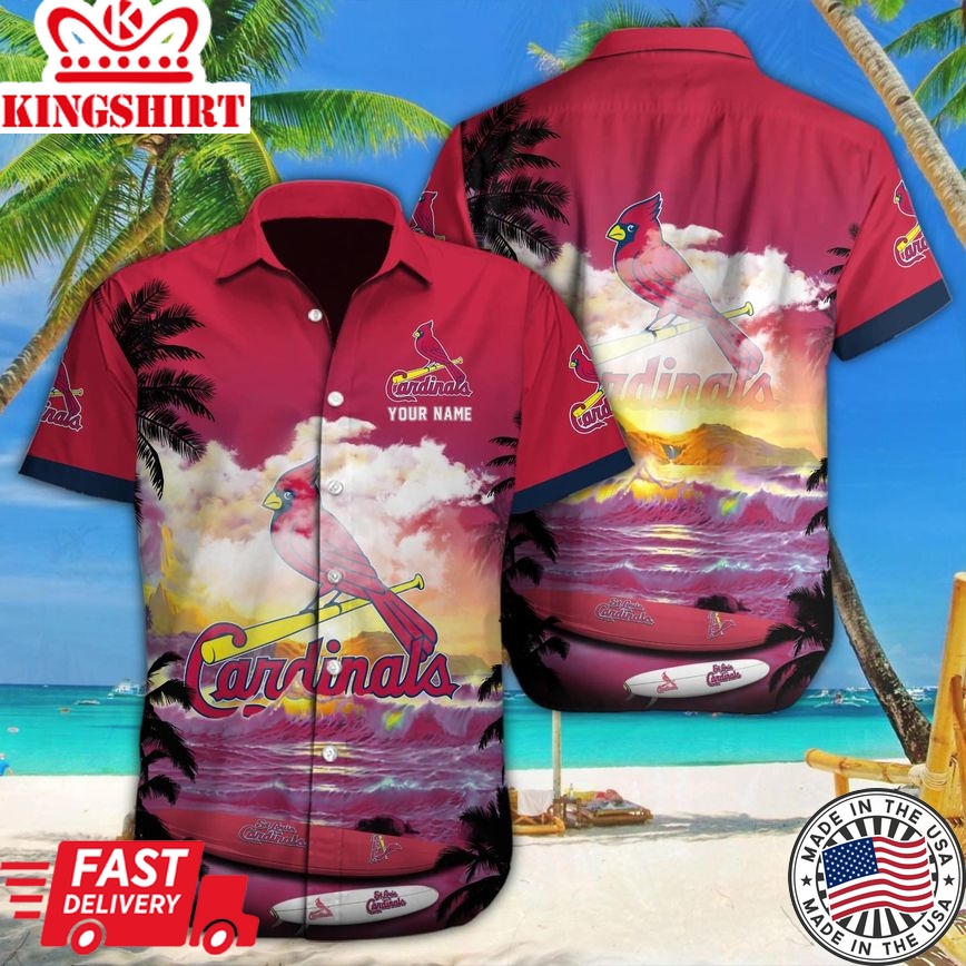 Custom Name St. Louis Cardinals Hawaiian Beach Shirt