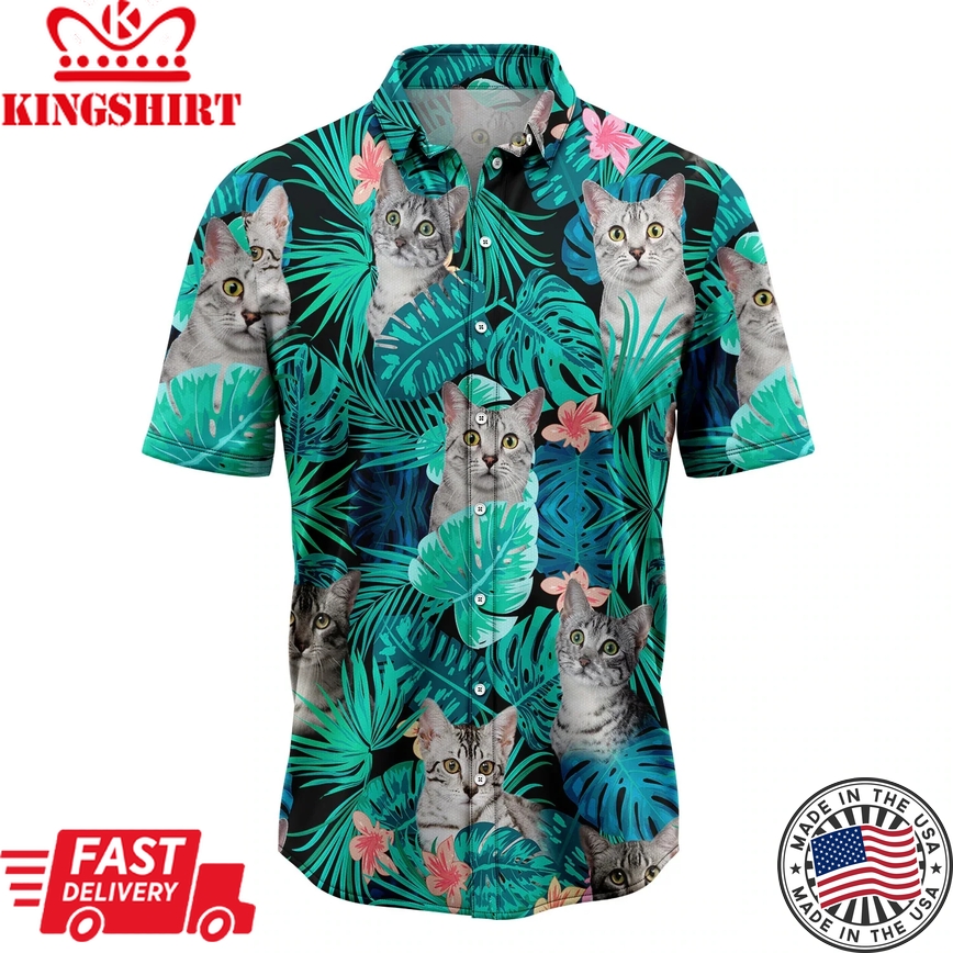 Custom Photo Cat Tropical Trendy Hawaiian Shirt, Summer Trendy Hawaiian Shirts For Men, Women Aloha Beach Shirt