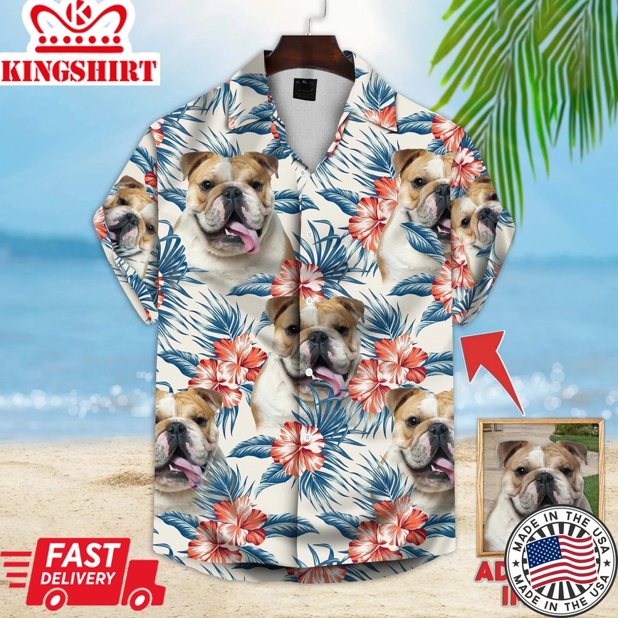 Custom Photo Dog Floral Aloha Shirt, Gift For Dog Lovers, Summer Dog Trendy Hawaiian Shirt For Men, Women