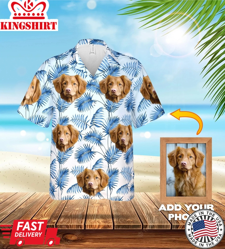 Custom Photo Dog Prismatic Lavender Hawaii Shirt, Dog Flowers Pattern Short-Sleeve Trendy Hawaiian Shirt, Hawaii Shirt For Men And Women