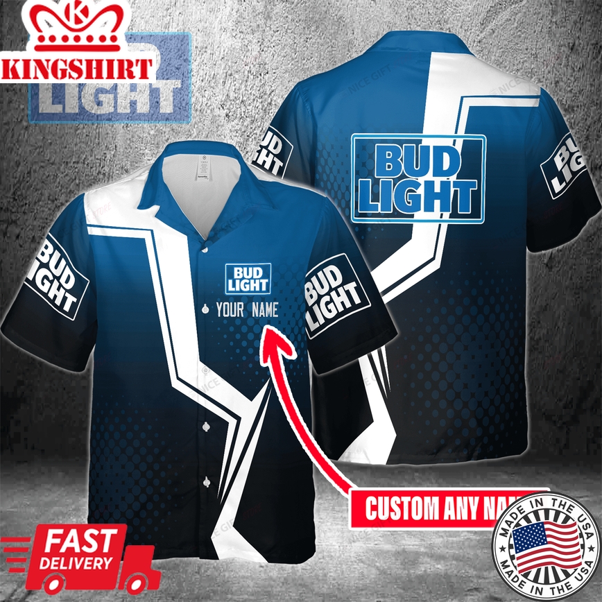 Customizable Name Bud Light Tropical Hawaiian Shirt