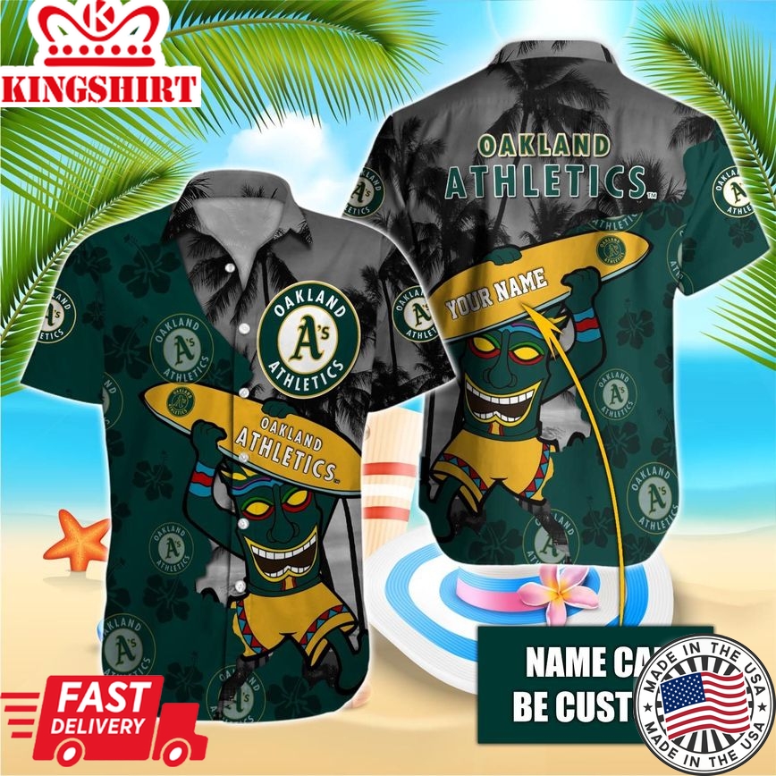 Customized Oakland Athletics Name Tropical Shirt