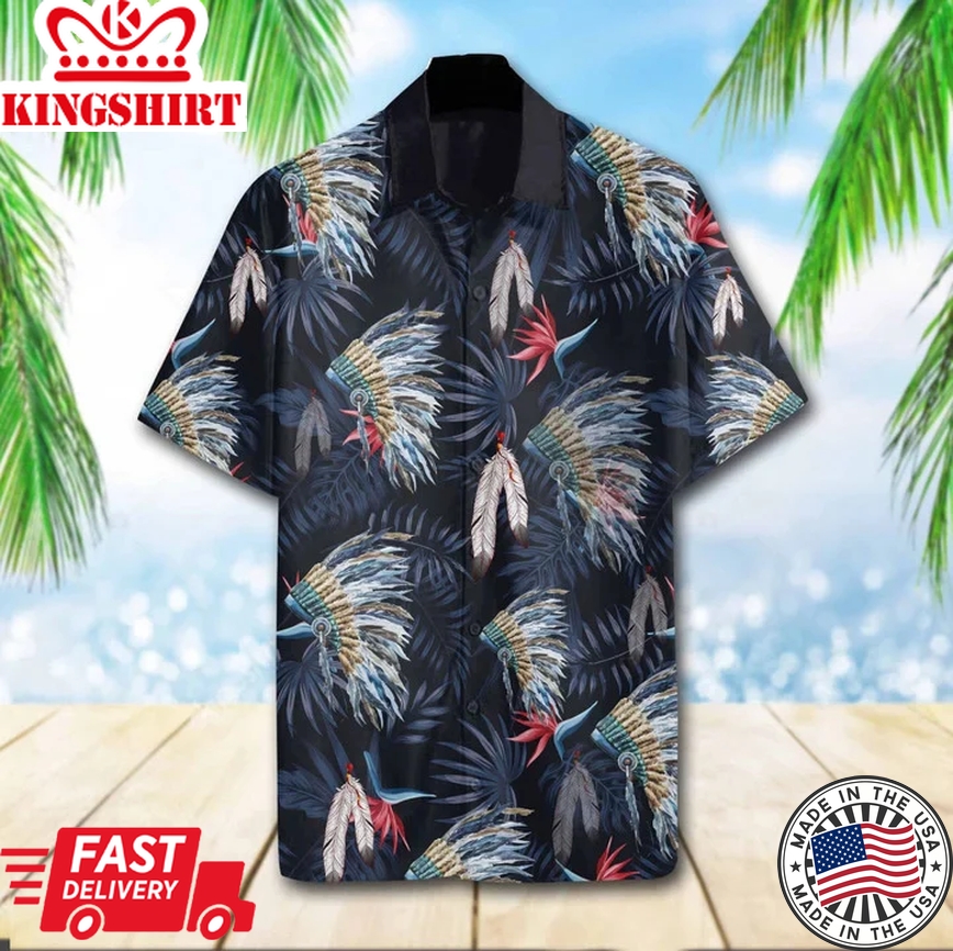 Dark Jungle Native Tropical Design Trendy Hawaiian Shirt For Men, Women