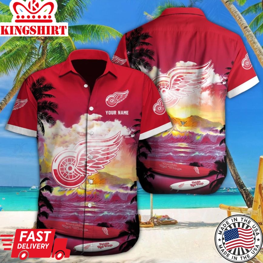 Detroit Red Wings Essence Captured in Hawaiian Custom Tee