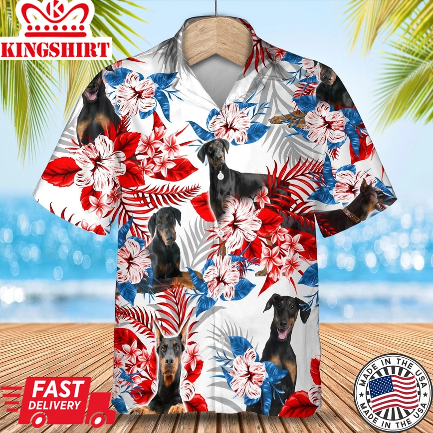 Doberman Pinscher Trendy Hawaiian Shirt - Summer Aloha Shirt, Trendy Hawaiian Shirt For Men And Women