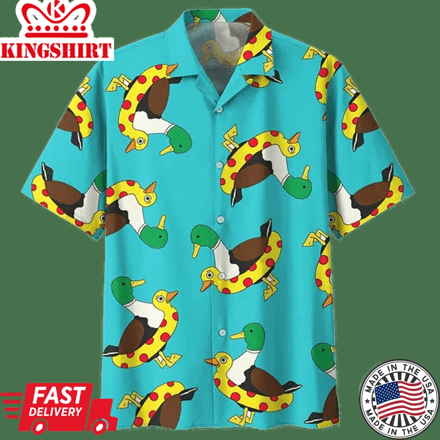 Dramatic Duck Background Trendy Hawaiian Shirt