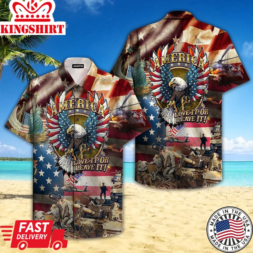 Eagle Patriotic God Bless America Trendy Hawaiian Shirt