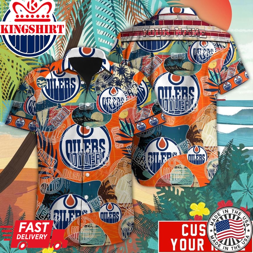 Edmonton Oilers Custom Name Hawaiian Shirt