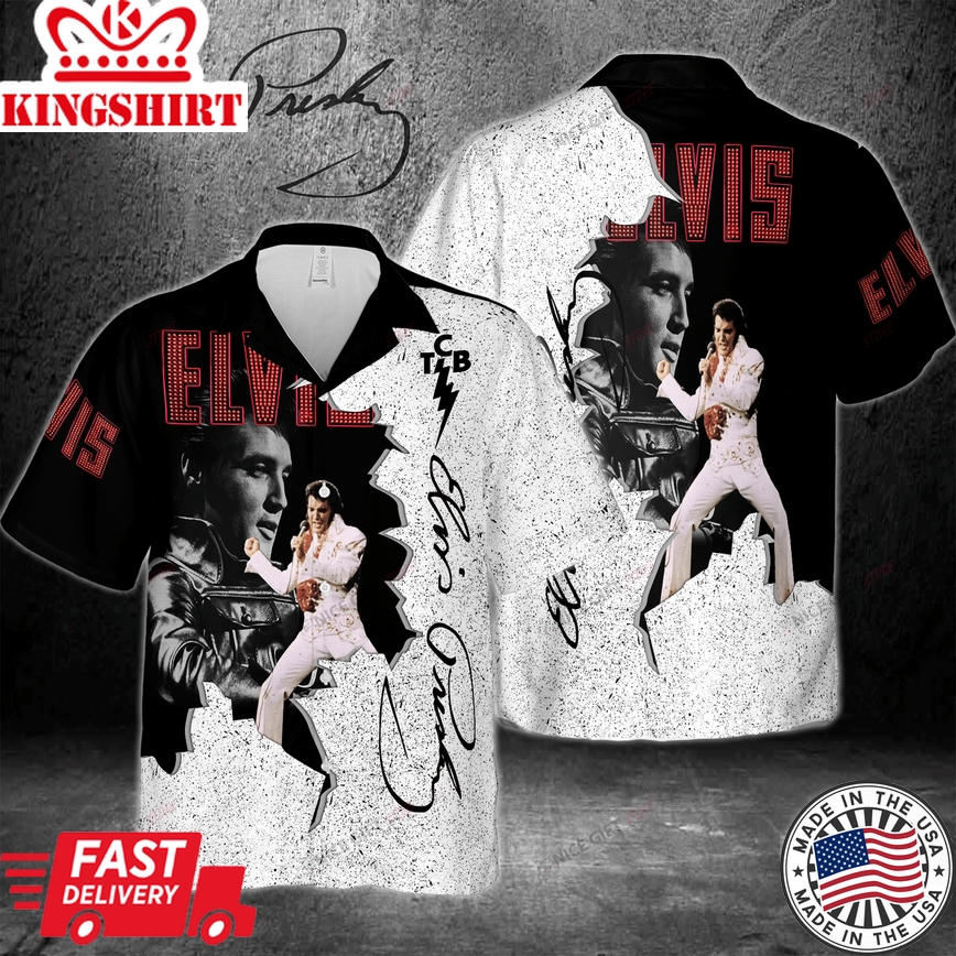 Elvis's Melodious Journey Showcased in 3D Hawaiian Dress