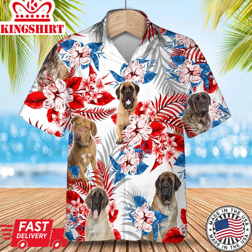 English Mastiff Trendy Hawaiian Shirt, Summer Aloha Shirt, Men Trendy Hawaiian Shirt, Gift For Summer