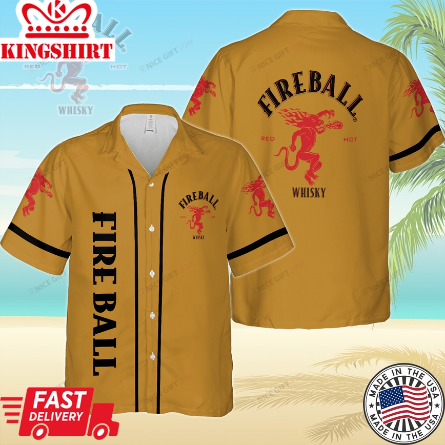 Fireball Whisky Hawaiian Shirt Party Essential