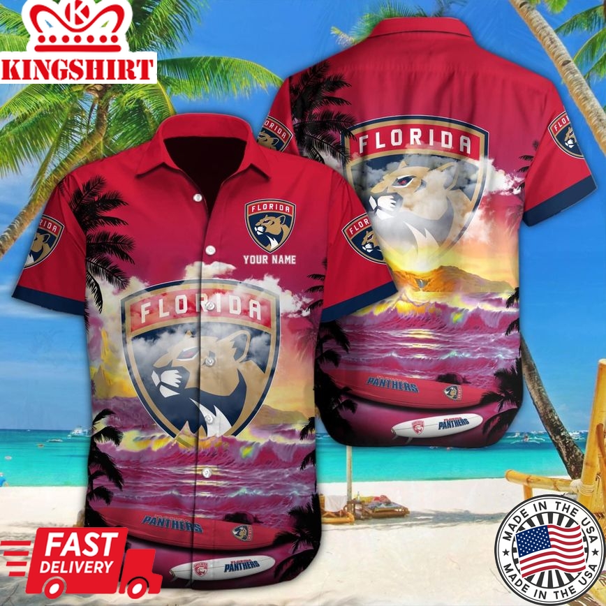 Florida Panthers Glory Blooms in Hawaiian Custom Shirt