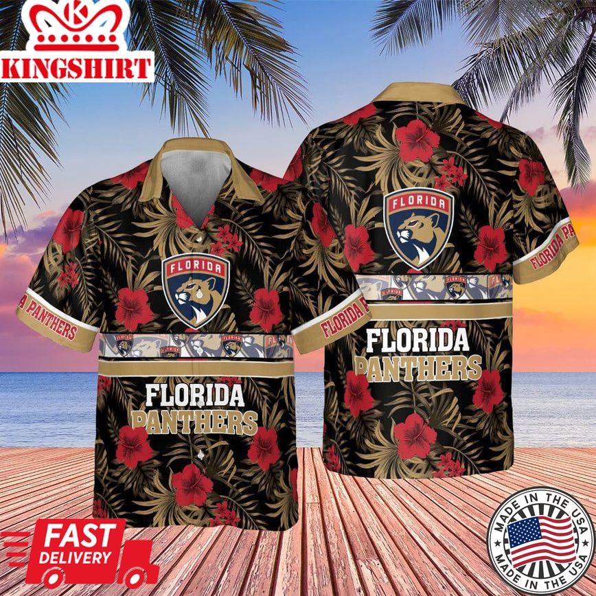 Florida Panthers Hibiscus Edition Aop Hawaiian Shirt