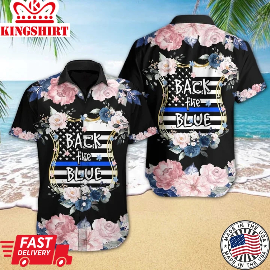 Flower Blossoming Back The Blue Design Trendy Hawaiian Shirt