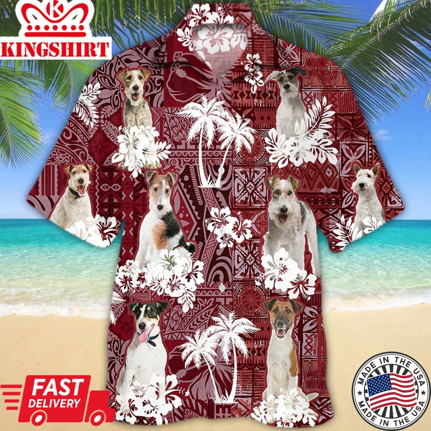 Fox Terrier Red Trendy Hawaiian Shirt, Gift For Dog Lover Shirts, Animal Summer Shirts