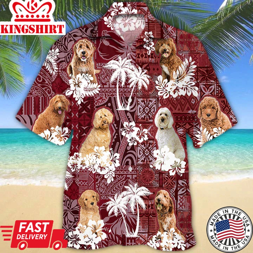 Goldendoodle Trendy Hawaiian Shirt, Gift For Dog Lover Shirts, Men's Trendy Hawaiian Shirt