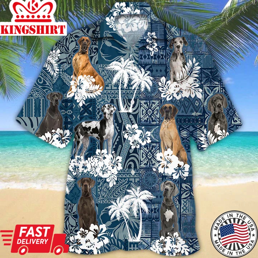 Great Dane Trendy Hawaiian Shirt