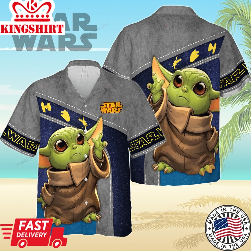 Grogu Takes Center Stage on Star Wars 3D Hawaiian Shirt