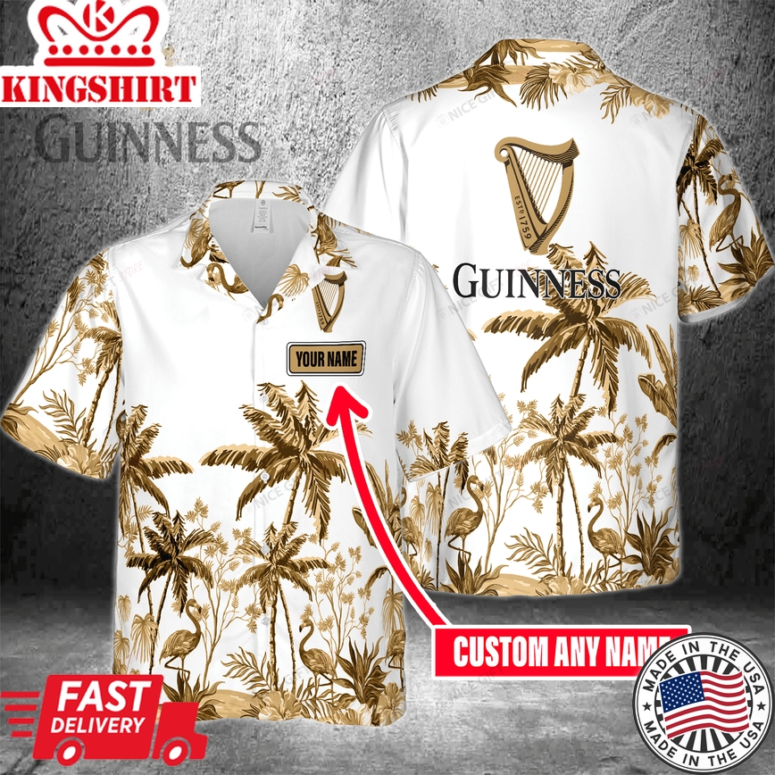 Guinness Custom Hawaiian Shirt with Personalized Name