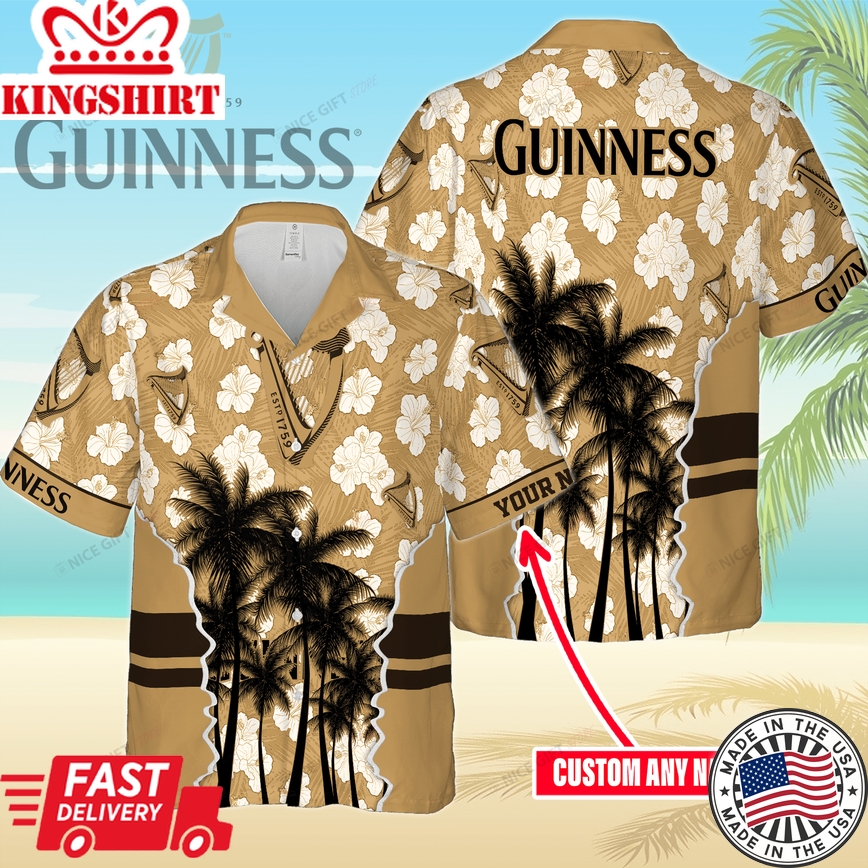 Guinness Custom Name Hawaiian Party Ready Shirt