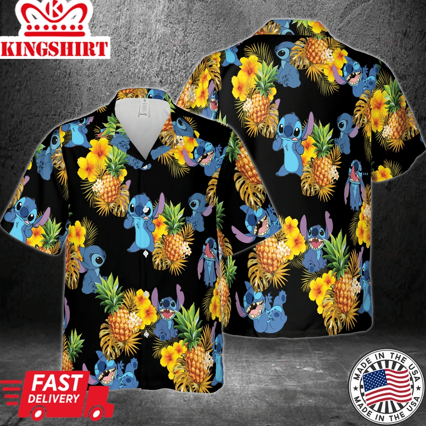 Hawaiian 3D Shirt Presents Stitch's Tropical Escapades