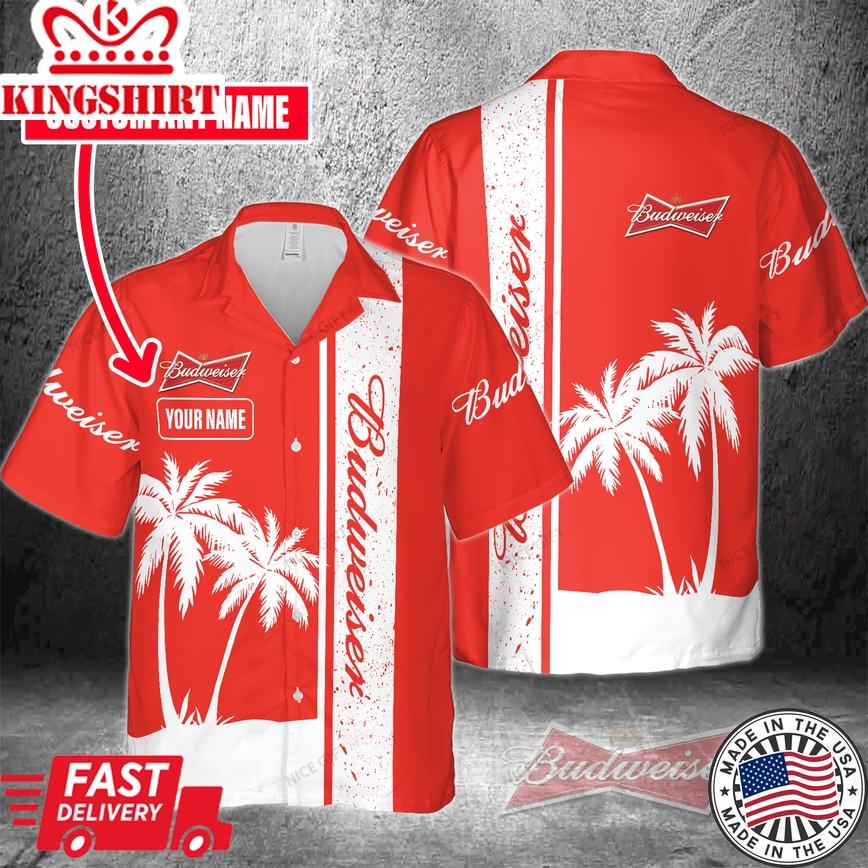 Hawaiian Custom Shirt Budweiser Personalized with Name