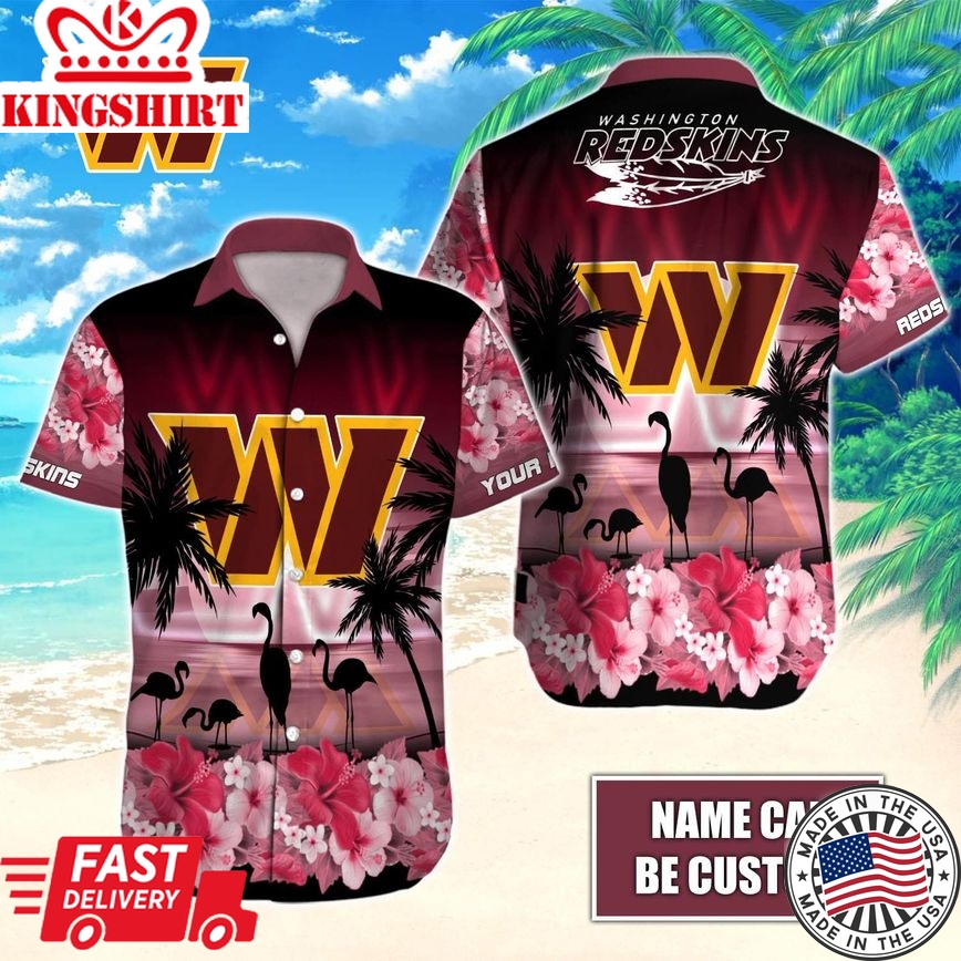 Hawaiian Custom Threads Embodying Washington Commanders Valor