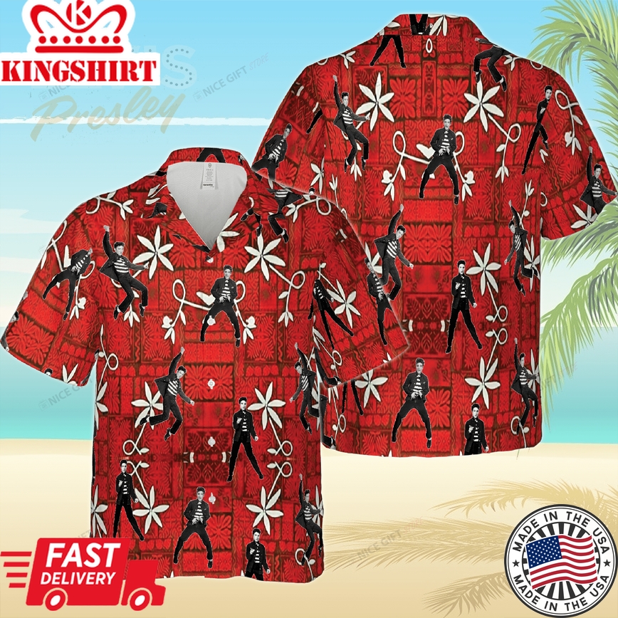 Hawaiian Vibes: 3D Shirt Representing Elvis Presley Era