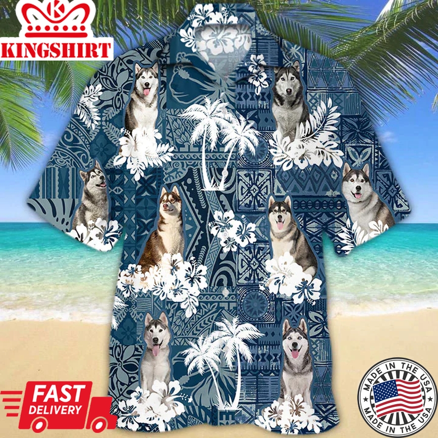 Husky Trendy Hawaiian Shirt