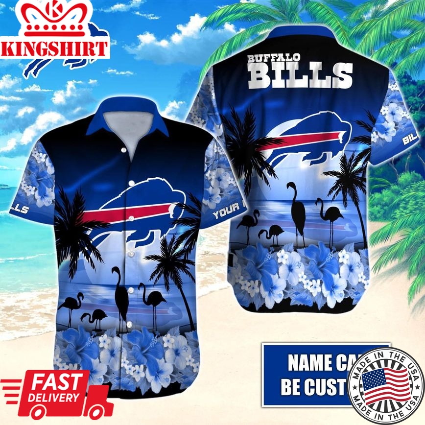 Immersed in Hawaiian Waves with Buffalo Bills Custom Tee