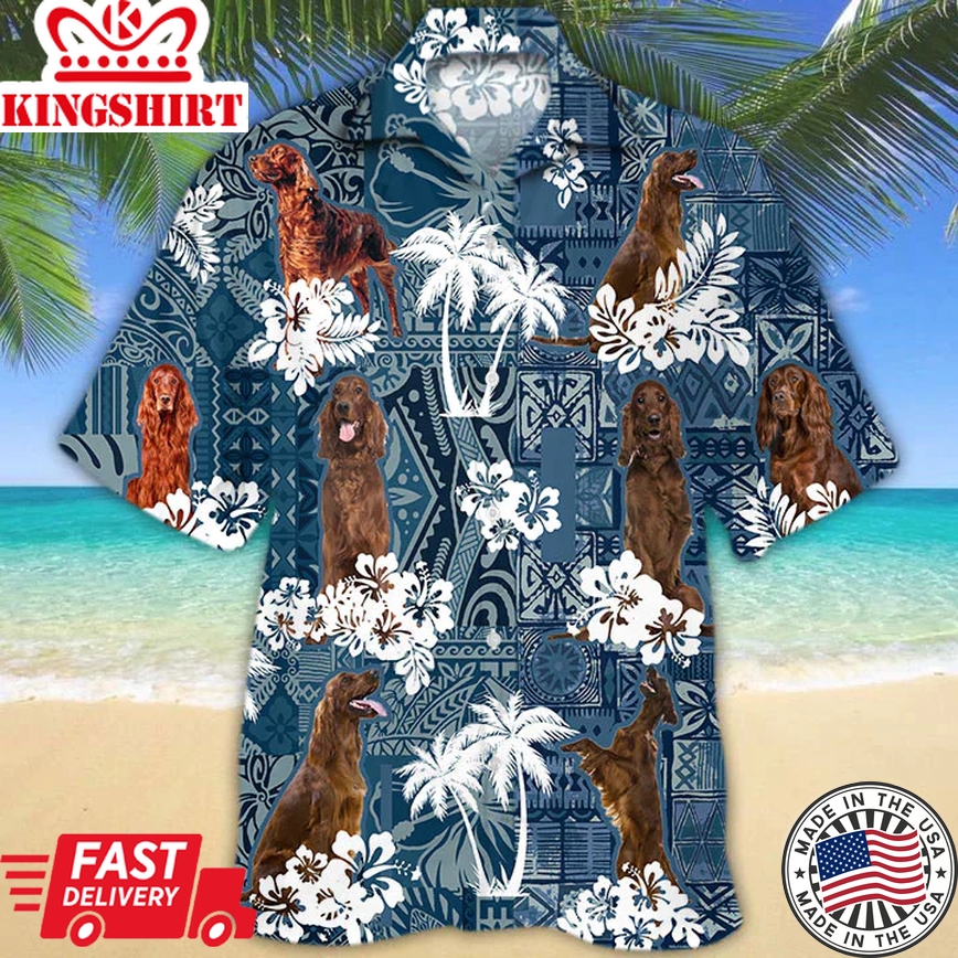 Irish Setter Trendy Hawaiian Shirt New