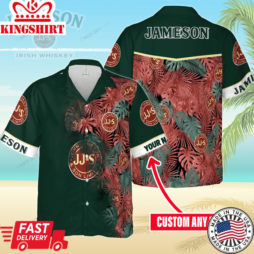 Jameson Whiskey Custom Name Hawaiian Deluxe Apparel