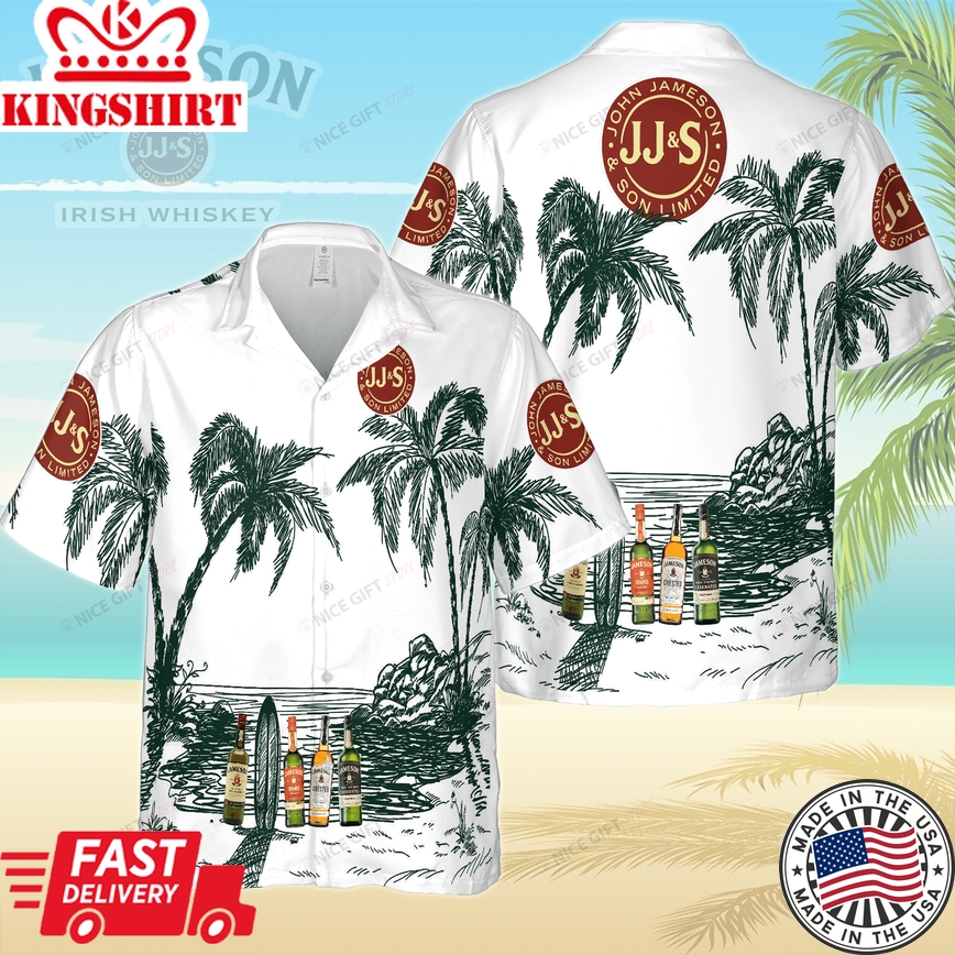 Jameson Whiskey Inspired Aloha Hawaiian Shirt