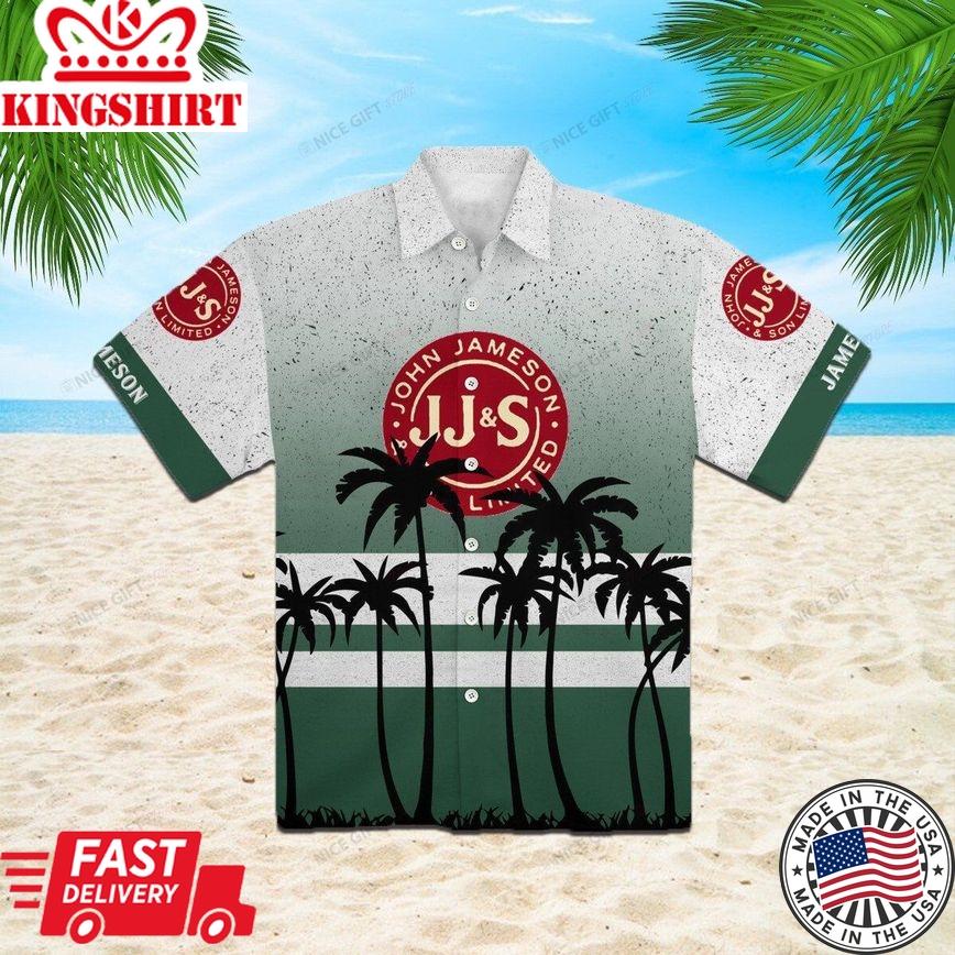 Jameson Whiskey Inspired Irish Hawaiian Shirt