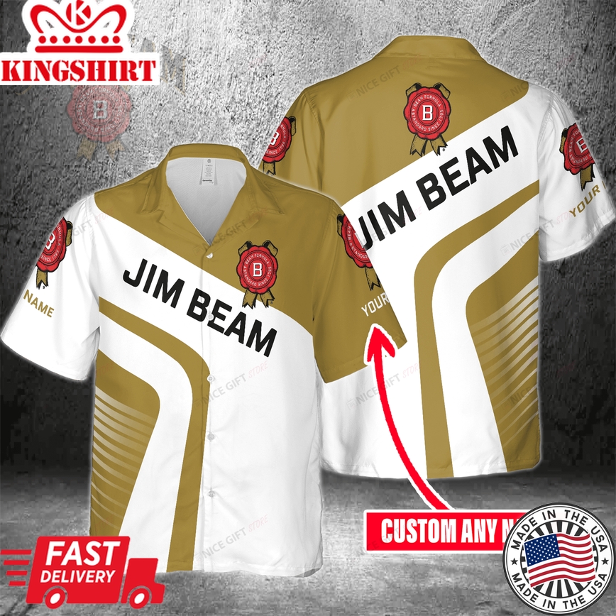 Jim Beam Name Customized Hawaiian Beach Shirt