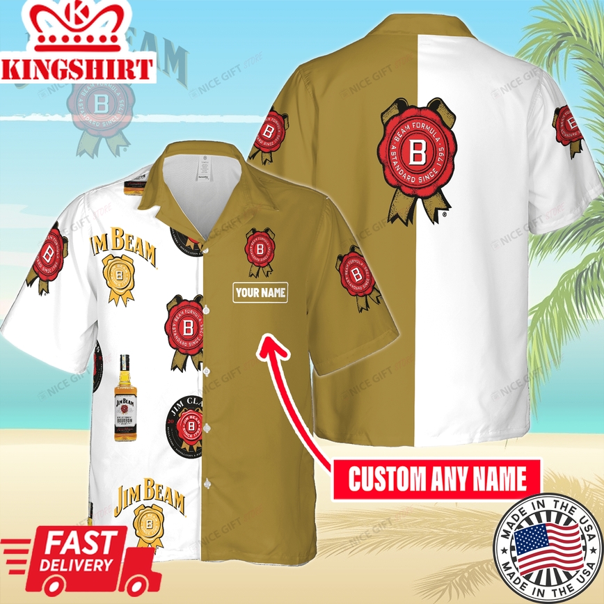 Jim Beam Personalized Name Print Tropical Shirt