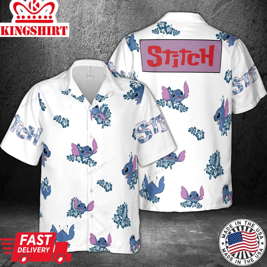 Join Stitch's Journey through Hawaiian 3D Shirt Design