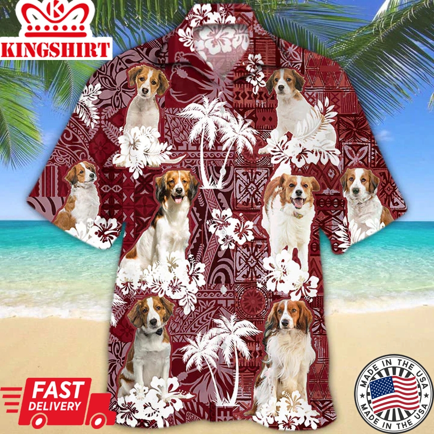 Kooikerhondje Red Trendy Hawaiian Shirt, Gift For Dog Lover Shirts, Animal Summer Shirts