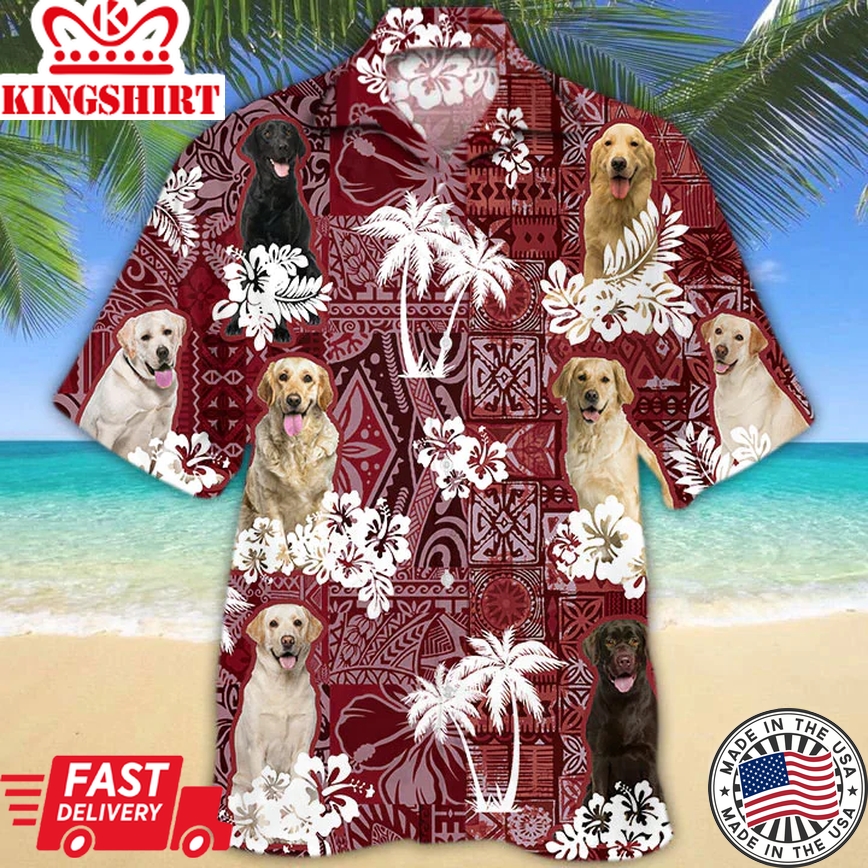 Labrador Retriever Red Trendy Hawaiian Shirt, Gift For Dog Lover Shirts, Animal Summer Shirts