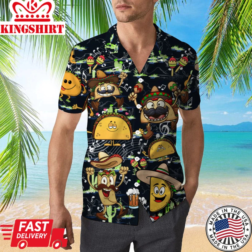 Lets Fiesta Cinco De Mayo Funny Tacos Music Band Trendy Hawaiian Shirt