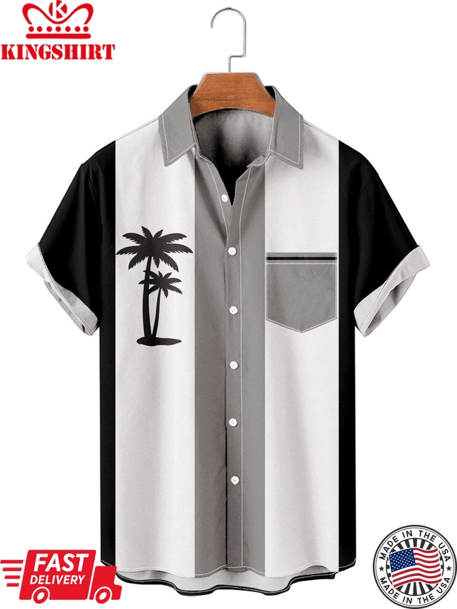 Men's Hawaiian Coconut Casual Bowling Shirt