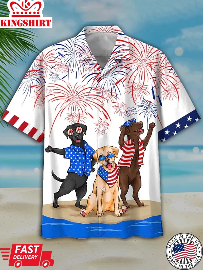 Men's Independence Day Is Coming Casual Trendy Hawaiian Shirt, Usa Patriotic Trendy Hawaiian Shirt