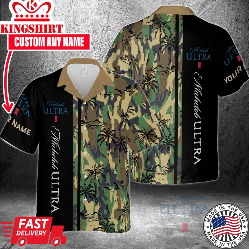 Michelob Ultra Hawaiian Shirt with Custom Personalized Name