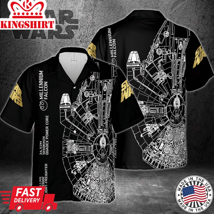 Millennium Falcon Star Wars Hawaiian 3D Shirt