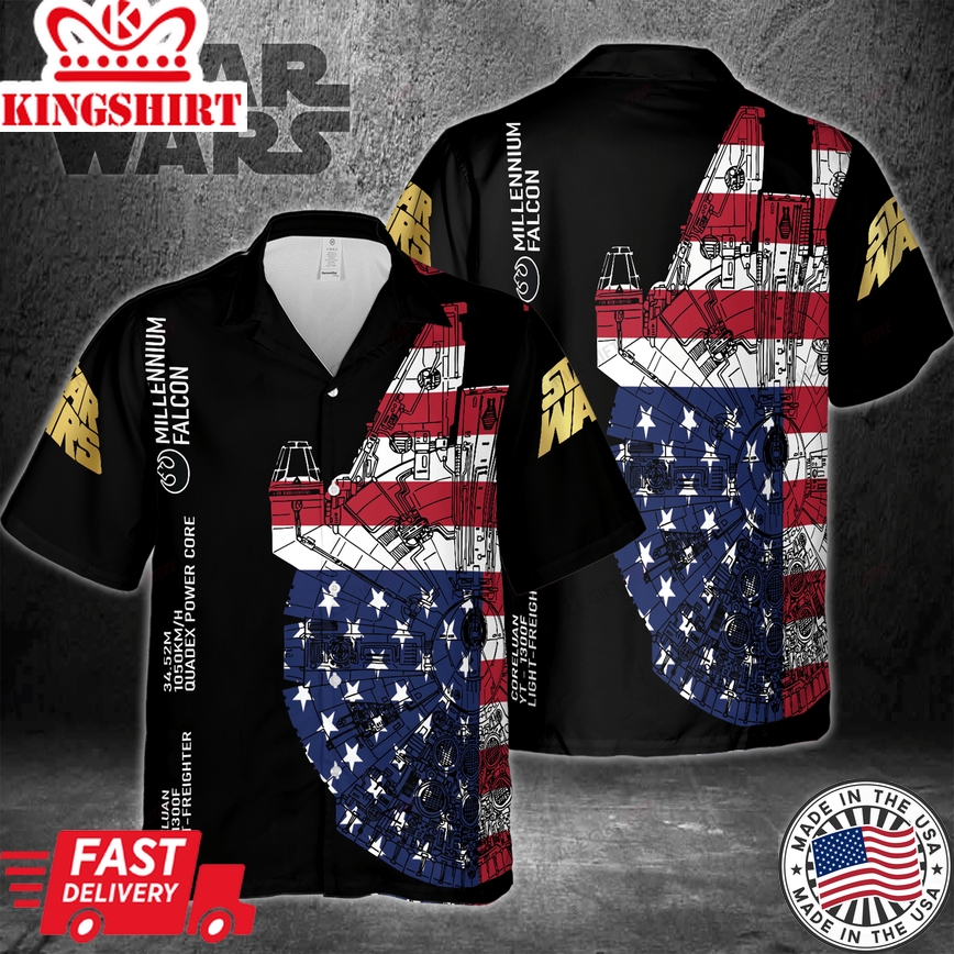 Millennium Falcon Star Wars Usa Hawaiian 3D Shirt