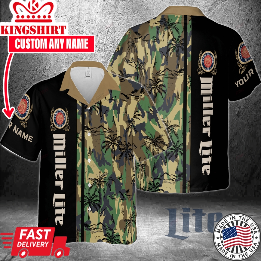 Miller Lite Custom Hawaiian Personalized Name Shirt