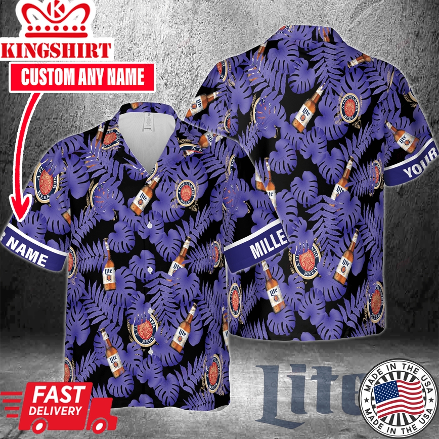 Miller Lite Custom Name Hawaiian Vacation Shirt