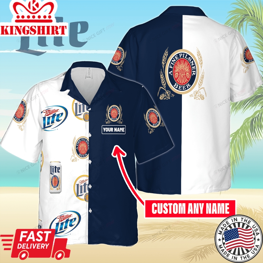 Miller Lite Hawaiian Vacation Shirt Custom Name