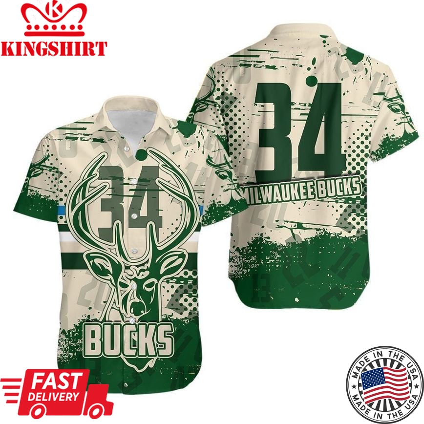 Milwaukee Bucks Basketball Pattern Sport For Fans 3D Hawaiian Shirt