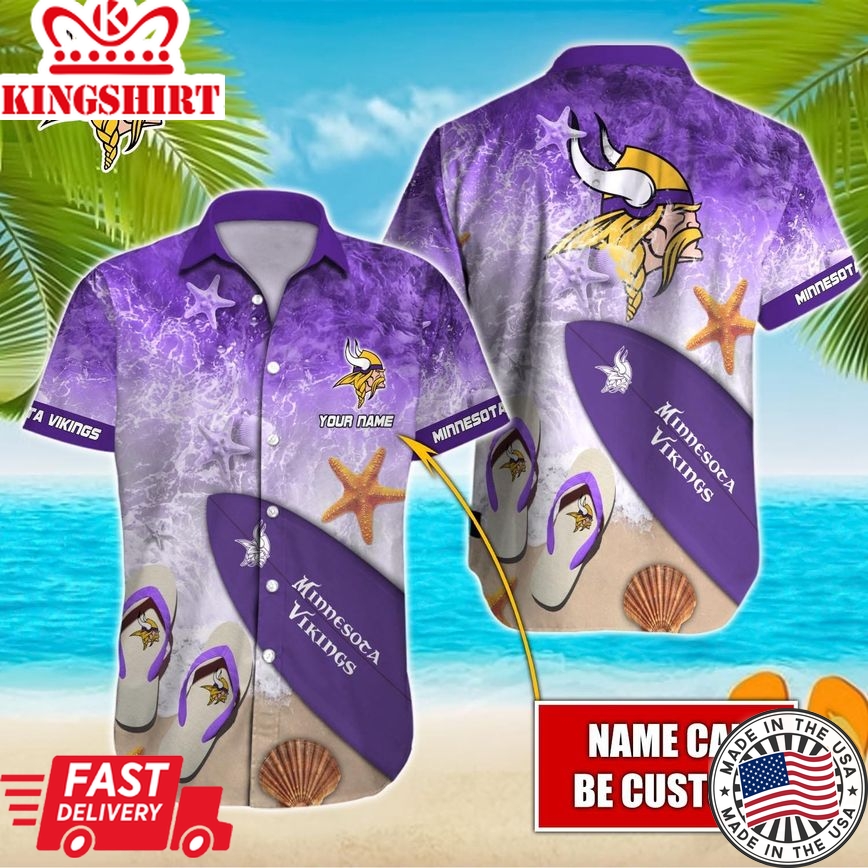 Minnesota Vikings Custom Name Hawaiian Shirt